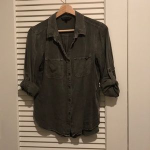 Olive green button down